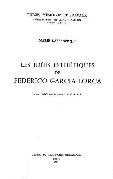 Les idées esthétiques de Federico García Lorca