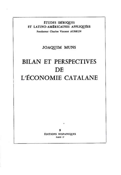 Bilan et perspectives de l'économie catalane (n°9)
