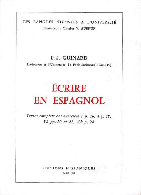 Ecrire en espagnol