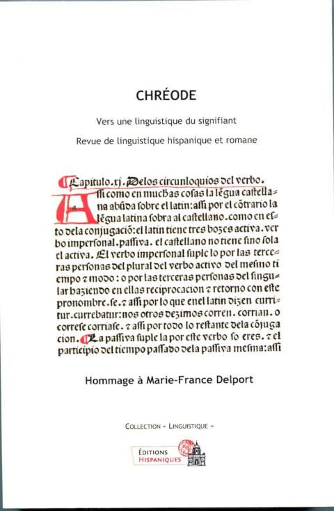 CHRÉODE n° 2 Vers une linguistique du signfiant